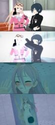 3d against_glass breasts completely_naked completely_nude danganronpa danganronpa_v3 embarrassed embarrassed_nude_female embarrassed_nude_femboy embarrassed_nude_male enf enm female femboy iruma_miu koikatsu large_breasts male nude nude_female nude_male saihara_shuuichi straight_hair teleportation ultimateenf