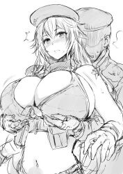 1boy 1girls ak-47_(girls'_frontline) alternate_breast_size artist_request girls'_frontline grabbing_breasts grabbing_from_behind huge_breasts