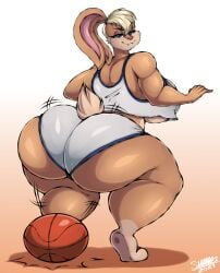 1girls 2021 anthro ass ass_shake basketball basketball_shorts basketball_uniform big_ass big_breasts blonde_hair breasts clothed clothing female female_focus fur furry furry_only hips huge_ass huge_breasts large_ass large_breasts lola_bunny looking_at_viewer looking_back looney_tunes rabbit rabbit_ears rabbit_tail shaking_ass shorts smile solo solo_female solo_focus space_jam superix tail thick_thighs thighs twerking underboob warner_brothers watermark wide_hips