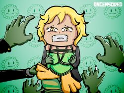 blonde_hair bondage breasts oncensored oncensored_(artist) plant_girl plants_vs_zombies sunflower sunflower_(pvz) zombie