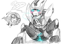 blurr blush english_text glowing_eyes kutarmm partially_colored recording robot speech_bubble spread_legs transformers