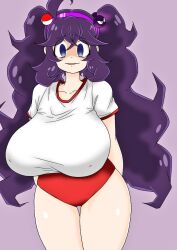 1girls artist_request big_breast big_breasts bloomers blue_eyes breast breast_focus breasts breasts_focus buruma busty covered_breasts covered_nipples female female_only gastly gym_uniform hair hair_ornament hex_maniac huge_breasts large_breast large_breasts long_hair low_breasts nipple_bulge nipple_outline nipples_bulge nipples_covered pokeball pokemon pokemon_xy purple_hair sagging_breasts soft_breasts solo solo_female thick_thighs thighs twintails white_shirt