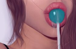 1girls edensgarbage lips lolipop mouth mouth_fetish saliva sensual small_image sucking