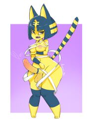 1futa 2020 angry animal_crossing ankha anthro areolae balls bandage bandages big_balls big_breasts big_penis breasts domestic_cat erection feline full_body furry futa_only futanari grey_eyes hair highres humanoid humanoid_penis knees_together_feet_apart looking_at_viewer minami-tan mostly_nude nintendo nipples nude penis sharp_teeth simple_background solo standing tail teeth thick_thighs thighs