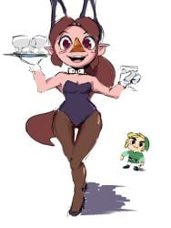 bunnysuit cleavage colored high_heels justdavefnd latex medli rito the_legend_of_zelda the_legend_of_zelda:_the_wind_waker the_wind_waker wide_hips wind_waker young