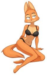 abstract_background bedroom_eyes bra breasts diane_foxington dreamworks eyebrow_piercing female flowerpigeon73 fox furry piercing seductive the_bad_guys