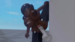 3d animated baseplate black_hair dark-skinned_female dark_skin dildo dildo_in_pussy dildo_penetration emi_fanshi_(artist) loop roblox robloxian self_upload solo sound tagme video