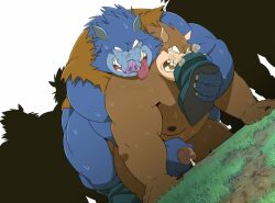 anthro dragon_quest duo eto1212 male male/male male_only mammal orc_(dragon_quest) orc_king_(dragon_quest) square_enix suid suina sus_(pig) video_games wild_boar yaoi