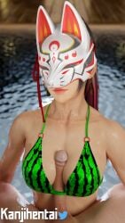 3d 3d_(artwork) ad8_3d big_penis bikini bikini_top boobjob breasts f3ynix kanjihentai kunimitsu_ii lipstick mask masked namco paizuri pool pov tekken tekken_7 titjob