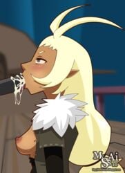 1boy 1girls ankama blonde_hair blowjob breasts captain color dark_skin ear erection exposed_breasts eyes fellatio female female_focus human humanoid_penis long_hair male myssai nipples open_eyes oral oral_sex partial_male penis pointy_ears skin smooth_penis straight tongue tongue_out toony url wakfu website