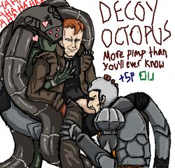 decoy_octopus female human laughing_octopus male metal_gear metal_gear_solid_4 multiple_males plus5pencil solidus_snake yaoi