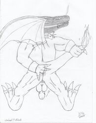 ass back_view bound charizard fingering fire insertion male male_only master_draco masturbation monochrome nintendo nude penis pokemon pokemon_(species) solo tagme tail tail_fire wings