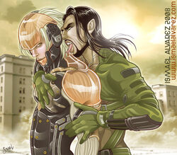 2boys ismael_alvarez male male_only metal_gear_solid metal_gear_solid_4 raiden raiden_(metal_gear) vamp yaoi