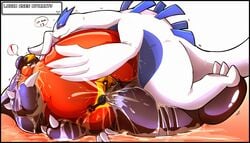 drgnalexia garchomp hyper_belly lucario lugia nintendo pokemon pokemon_(species)