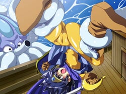 1girls ass blush bodysuit breasts brown_eyes censored clothing dragon_quest dragon_quest_iii erect_nipples erect_nipples_under_clothes female flat_chest gloves heroine heroine_(dq3) imminent_rape interspecies monster mosaic_censoring nipples open_mouth pussy restrained roto shield short_hair spread_legs suspension sword tentacle tentacle_monster tsuna_(al_dente) upside-down white_tentacles wide_eyed