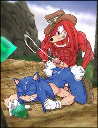 2boys abs ass biceps blue_fur buttjob cum diamond erection forced_yaoi furry gninrom hedgehog knuckles_the_echidna male male_only mammal multiple_males muscle muscles pecs penis rape sonic_(series) sonic_the_hedgehog yaoi