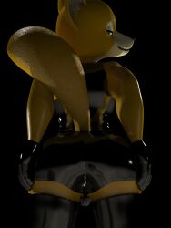 3:4 3d_(artwork) absurd_res anthro ass canid canine clothed clothing digital_media_(artwork) fox fox_mccloud gloves handwear hi_res latex legwear looking_back male mammal nintendo rear_view rubber solo star_fox themeshow101 thigh_highs video_games