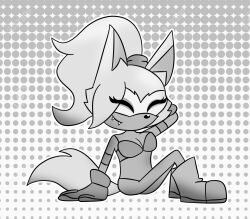 1girls anthro boots bra canid canine fangs female female_only flamingfox gloves hair_tie hi_res idw_comics idw_publishing midriff mobian_(species) monochrome mostly_clothed pants partially_clothed pattern_background ponytail pose sega self_upload shoes sitting smiling solo sonic_(series) sonic_the_hedgehog_(comics) sonic_the_hedgehog_(idw) sonic_the_hedgehog_(series) underwear whisper_the_wolf wolf