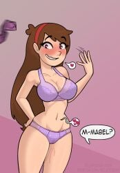 1girls big_breasts blushing boobs brown_hair brunette condom_rejection deep_blush exposed_belly female gravity_falls gushing heart-shaped_pupils imminent_sex lingerie long_hair looking_at_viewer mabel_pines navel pussy_juice pussy_juice_leaking relatedguy spoken_heart straight_hair tagme wet wet_pussy