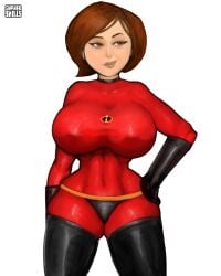 busty cougar curvy disney elastigirl gnashershells helen_parr hips large_breasts milf mommy_kink pixar smooth_skin superheroine tagme the_incredibles thick_thighs white_background