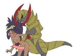 1boy 1girls animated color colored cum cum_outside cumshot female haxorus human iris_(pokemon) male_pokemon/female_human nintendo nude pokemon pokemon_bw pokemon_bw2 pokephilia transparent_background w.t.dinner