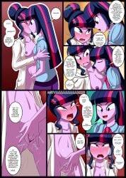 blush comic edging english_text equestria_girls eye_twitch female female_only femdom femsub fingering forced friendship_is_magic hasbro kissing lezdom lezdub my_little_pony orgasm_denial page_15 pshyzo pussy_juice_drip sci-twi selfcest speech_bubble sweat twilight_sparkle_(mlp) wet_pussy yuri