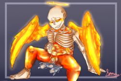 1girls 2d alternate_universe angel_halo animated_skeleton anthro artist_signature big_belly dreamtale dreamtale_au ectobody egg egg_bulge egg_laying fan_character female female_only gradient_background halo humanoid male orange_body orange_wings sans sans_au sans_oc self_upload simple_background sinner0w0 skeleton solo stomach_bulge swapdream swapdream_dream tagme undertale_(series) undertale_au wings