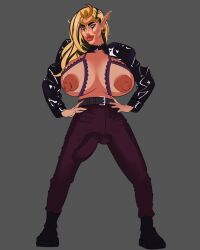 1futa big_areola big_ass big_balls big_breasts big_lips big_penis blonde_hair boots breasts chaos_(warhammer) chaos_cultist ear_piercing earrings elf elf_ears elf_female futa_only futanari huge_breasts humanoid humanoid_penis jewelry kamil leather light_skin lipstick makeup pale_skin penis pointy_ears slaanesh slaaneshi_cultist solo standing tight_clothing tight_fit tight_pants warhammer_(franchise) warhammer_fantasy