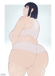 1girls ass back_view backboob bbw big_ass big_breasts big_butt black_hair boruto:_naruto_next_generations breasts bubble_butt curvy fat_ass female female_only hyuuga_hinata large_ass large_breasts light-skinned_female light_skin looking_at_viewer looking_back naruto naruto_(series) naruto_shippuden overweight overweight_female short_hair shounen_jump smile smiling smiling_at_viewer solo solo_female sweat sweating sweaty sweaty_body tagme thick_thighs thighs tommoku voluptuous