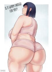 1girls ass back back_view big_ass big_butt butt curvy dark_hair dat_ass fat_ass female female_only huge_ass huge_butt hyuuga_hinata large_ass looking_back naruto plump plump_ass short_hair solo solo_female sweat sweating sweaty_ass thick thick_ass tommoku voluptuous wide_hips