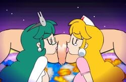 1boy 2girls akane_(parodius) animated collaborative_fellatio double_fellatio fellatio hikaru_(parodius) licking_penis minus8 multiple_girls no_sound parodius parodius_animation_(minus8) penis precum shorter_than_10_seconds shorter_than_30_seconds tagme teamwork tongue_out video