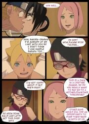 2girls boruto:_naruto_next_generations comic english_text female human male multiple_girls naruto naruto_(series) nyxworks older_female page_47 sakura_haruno sarada_uchiha speech_bubble story text uzumaki_boruto virgin younger_male