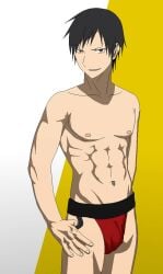 durarara!! gay male male_underwear orihara_izaya sexyanimes solo underwear