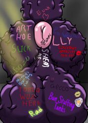 absurd_res alien anthro anus balls big_balls body_writing genitals hi_res huge_balls hyper hyper_balls hyper_genitalia kiss_mark male male_only puffy_anus quiggly_(artist) quiggly_(character) solo solo_focus squellac