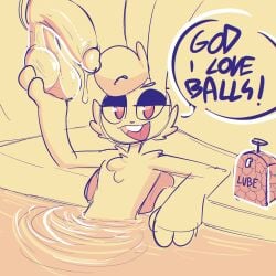 absurd_res ambiguous_species anthro ball_fondling balls bath bathing bathtub bedroom_eyes big_balls big_penis buckteeth cheek_tuft chest_tuft duo facial_tuft fondling genitals glory_hole half-closed_eyes hi_res huge_balls huge_cock humor lagomorph leporid looking_at_viewer lube lube_bottle lube_drip lube_on_penis lube_string male male/male mammal monochrome narrowed_eyes open_mouth open_smile penis rabbit seductive sketch smile smirk smug smug_face smug_grin teeth the_xing1 tuft water