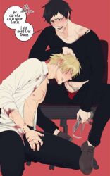 blowjob durarara!! heiwajima_shizuo male_only orihara_izaya riffraff riffraffhellyea submissive_male yaoi