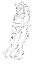 anthro badger canid canine canis hi_res human human_on_anthro infinite interspecies interspecies_relationship male male/male mammal mustelid musteline owen owen_edwolf rift_(wolfywetfurr) sketch wolf