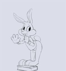 animated anthro buster_bunny chef_retardee duo gay humanoid lagomorph leporid looney_tunes male male/male male_only mammal monochrome penis rabbit rough_sketch tiny_toon_adventures warner_brothers young