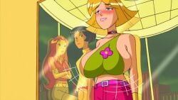 3girls accurate_art_style alex_(totally_spies) big_breasts black_hair blonde_hair blush blushing breast_expansion breasts breasts_bigger_than_head breasts_bigger_than_torso clover_(totally_spies) dark_skin edit female female_only group hourglass_figure huge_breasts human hyper_breasts light_skin looking_at_another looking_pleasured motion_lines multiple_girls overflowing_breasts red_hair rokasta1_(artist) sam_(totally_spies) screencap screenshot screenshot_edit sideboob tagme tight_clothing tight_fit totally_spies