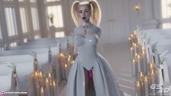 1futa 3d athletic_futanari blonde_hair bondage bride candle chastity chastity_cage collar dress female futa_only futanari futasub gag gagged gs3d human indoors large_breasts latex_dress male_to_futa open_mouth_gag restrained slushe_(website) solo solo_futa standing twintails wedding_dress white_dress