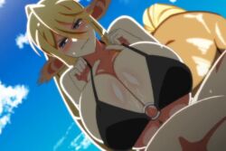 1boy 1boy1girl 1girls animated beach bikini bikini_top blonde_hair blue_eyes blush blushing centaur centaur_girl centauress centorea_shianus edit equid_taur female female_centaur imaani male monster_girl monster_musume_no_iru_nichijou mp4 naked nude nude_male outdoors paizuri paizuri_under_clothes penis pov shorter_than_10_seconds shorter_than_30_seconds sound sound_edit tagme taur video