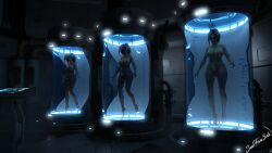 1girls 3d 3futas black_hair clones cloning female futa_on_female futanari grace_(suefantasy3dx) group group_sex huge_breasts indoors large_breasts multiple_girls nude nude_female nude_futanari orange_hair orgy sci-fi science_fiction slushe_(website) suefantasy3dx