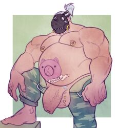 1boy balls ballsack barbell_piercing beefy big_balls big_penis cartoony flaccid_penis foreskin foreskin_folds gas_mask human intact leelikessmut long_foreskin male male_only male_pubic_hair masculine mask mature_male muscles muscular_male nipple_piercing nipple_rings open_fly overwatch overweight pecs penis penis_out roadhog scrotum scrotum_ladder scrotum_piercing solo tattoo testicles topless uncut unretracted_foreskin veiny_penis white_hair