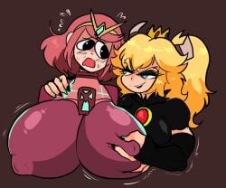 2022 2girls big_nipples black_dress black_nails bodysuit bottomless bowsette breast_grab breast_sucking_envy breasts colored crossover dopy_pyra duo duo_focus female female/female female_focus female_only femdom genderswap_(mtf) goth grabbing_breasts hand_on_breast hand_on_shoulder horned_humanoid horns huge_breasts hyper hyper_breasts imminent_breast_sucking large_breasts lemonadepikachu long_hair mario_(series) multiple_girls new_super_mario_bros._u_deluxe nintendo nipple_bulge nipple_pinch nipples nipples_visible_through_clothing pale-skinned_female pale_skin pink_hair ponytail pyra rule_63 shocked_expression short_hair smug_face top_heavy worried_expression xenoblade_(series) xenoblade_chronicles_2 yellow_hair yuri