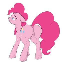 1girls absurd_res anus blue_eyes butt clitoris cupcakesnstuff cutie_mark dock ears_down earth_pony equid equine eyelashes female feral friendship_is_magic genitals hair half-closed_eyes hi_res hooves horse mammal my_little_pony narrowed_eyes pink_body pink_hair pink_tail pinkie_pie_(mlp) pivoted_ears pony puffy_anus pussy raised_tail simple_background solo standing wavy_mouth white_background