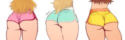 3girls bawdy big_ass female_only mario_(series) nintendo presenting_hindquarters princess_daisy princess_peach princess_rosalina triple_ass_focus