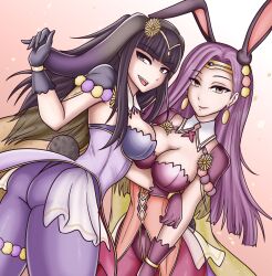 2girls alternate_costume ass breasts bunny_ears bunny_girl bunnysuit clothed clothing easter female fire_emblem fire_emblem_awakening fire_emblem_echoes:_shadows_of_valentia fire_emblem_heroes hayato_stuff nintendo official_alternate_costume sonya_(fire_emblem) sonya_(spring)_(fire_emblem) tharja_(fire_emblem) tharja_(spring)_(fire_emblem)