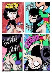 1boy 1girls ass_grab big_ass cartoon_network comic cum_in_pussy cum_inside cum_out_nose cum_through cumflation dat_ass dc dc_comics dick_grayson garabatoz huge_cock hyper_penis impossible_fit inflation male pectoral_bulge questionable_consent rachel_roth raven_(dc) robin_(dc) robin_(dick_grayson) stomach_bulge tagme teen_titans teen_titans_go vomiting_cum vomiting_semen