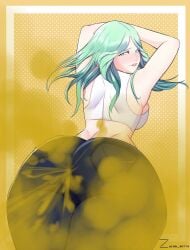 big_ass fart fire_emblem fire_emblem:_three_houses green_hair jeans long_hair looking_at_viewer looking_back nintendo rhea_(fire_emblem) zaina_art99