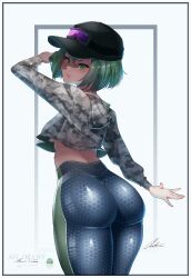 1girls aelion_draws back_view belt big_ass big_butt big_hips big_thighs bubble_ass bubble_butt dat_ass ela_(rainbow_six) female_only green_eyes green_hair hat huge_ass huge_butt looking_at_another outgrowing_clothes rainbow_six rainbow_six_siege simple_background skin_tight skin_tight_suit solo stretched_clothing thick thick_ass thick_hips thick_legs thick_thighs tight_clothes tight_clothing tight_jeans tight_pants tights unknown_artist viewed_from_behind